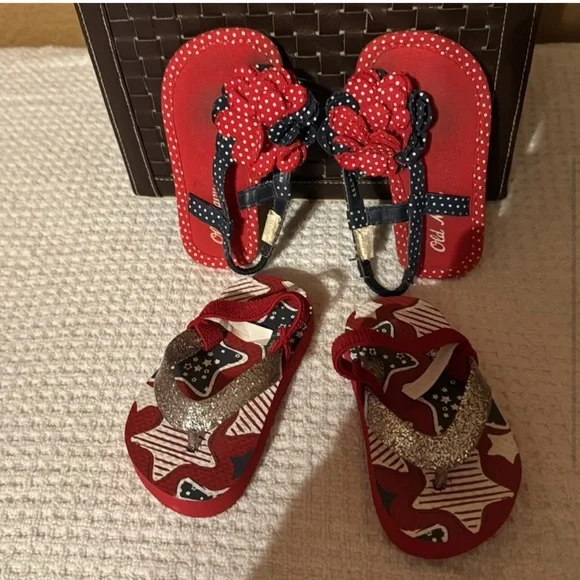Patriotic Star and Polka Dot Baby Sandals - Picture 3 of 7